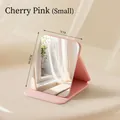Portable folding makeup mirror in cherry blossom pink, small size measuring 10.5x7cm - Thickened Lens Style / S / Fairy Pink