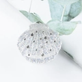 Pince à cheveux coquillage irisée avec paillettes dorées et strass transparents - Irisé Transparent