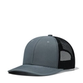 Grey and black mesh trucker hat with a curved brim for outdoor sun protection - Adjustable / Grey-Green + Black Mesh
