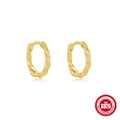 Eleganti orecchini a cerchio in argento sterling S925 placcato oro con design a tortiglione - Stile Corda Attorcigliata (金色#3) / Argento 925