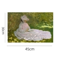 PVC placemat with Impressionist oil painting showing a reading woman, 30x45cm size - 45x30cm / Monet - The Reader