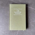 Light green linen A5 gratitude journal with elegant white font on a marble surface - Light Green