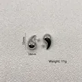 Polished silver teardrop earrings details showing dimensions 32mm height and 11g weight - Silver Medium 32mm*18mm