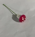 Mini fungo decorativo rosso con pois bianchi e stelo verde flessibile - Rosa Rossa