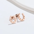 Minimalist horseshoe shaped rose gold stainless steel stud earrings for women - Rose Gold