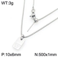 Minimalist stainless steel box chain necklace with square letter W pendant for women - Silver Letter W Style (KN293689-Z)
