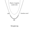 Elegante Edelstahl-Perlenkette mit 42 cm Länge und 3 mm Silberperlen für Damen - Länge 42+5cm / Silber