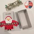 Festive khaki and red Christmas gift box with Santa motif for holiday sock packaging - Santa Claus Gift Box 18*5*9cm