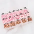 Kit bijoux avec perles blanches et perles d'espacement dorées en boîte de 15 compartiments - Combinaison 8