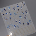 5D embossed nail stickers in deep blue and gold foil with M-205 celestial star patterns - Blue Marble Gold Stamping Stars (M-205)