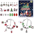 Blue Christmas advent calendar gift box set with DIY beads and holiday charms for bracelets - Blue SDT075