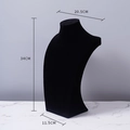 Black velvet necklace bust display stand, 34cm height for jewelry counter showcase - Black Velvet H-type 34cm High