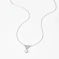 Silver stainless steel heart knot necklace with a brilliant round cut pendant - Heart Single Zirconia Style (PD1710) / Silver