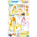 Pink and yellow giraffe projection drawing tables for kids with coloring accessories - Yellow Deer Projector Table Medium