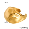 Ring aus Titanstahl in Gold im Lava-Stil mit Textur und 1,8 cm Durchmesser - Lava Goldener Ring