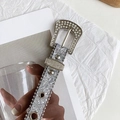 Zilveren Y2K strass riem met glanzende afwerking en bezette gesp voor dames - 2,5 CM Breed / Zilver