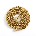 Vista superior de collar de cadena de caja en acero inoxidable dorado con cierre de langosta - 3.0MM*50CM Dorado
