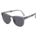 Faltbare Kinder-Sonnenbrille mit lichtdurchlässigem grauem Rahmen und Gläsern - Grauer Rahmen Graue Gläser