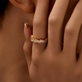 Luxury 18K gold ring with baguette cut cubic zirconia in a classic channel setting - KR0078/Baguette Cut Row Ring