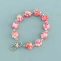 Charming pink resin cat paw beaded keychain and bracelet accessory with lobster clasp - Pink Paw Style (B345-2)