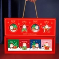 Scatola regalo di Natale rossa con manico dorato, quattro scatoline colorate e finestra - Set 1 Grande + 4 Piccoli / Combo Rosso Natale