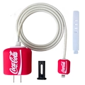 Red Coca-Cola style 20W charger case protector set with white spiral cable wrap - Coca-Cola / Five-Piece Set