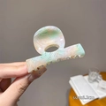 Pince à cheveux de 6,2 cm en acétate avec motif de marbre vert et rose élégant - Marbre Vert Rose / Milk-shake au thé vert