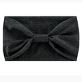 Elastic yoga headband in dark grey fabric featuring a stylish knotted bow design - Dark Heather Grey