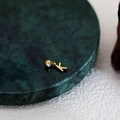 Minimalist DIY gold alphabet K letter pendant on green marble platform for necklace - Letter Pendant (K) / Gold