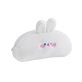 Trousse à crayons lapin en peluche blanche avec oreilles et broderies colorées - Style Lapin / Lapin Blanc