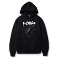 Sweat à capuche noir à manches longues avec motif graphique de corbeau F-CAW-F amusant - S / Noir