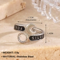 Anello regolabile a forma di chiave in acciaio inossidabile con smalto nero e design industrial - Acciaio/Attrezzo Industriale Retro