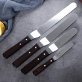 Four-piece stainless steel baking spatula set with dark rosewood handles and rivets - Black Handle Offset Spatula / 4 Inch