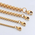 Set di quattro catene cubane in acciaio dorato di diversi spessori con chiusura a moschettone - Catena a Scatola Oro / 45cm+5cm
