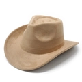 Detailed close-up showing the stitching and suede texture of a khaki cowboy hat - Light Khaki