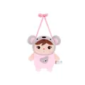 Borsa a tracolla in peluche Metoo rosa con design di ragazza e cappuccio da koala grigio - Koala