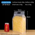 Busta richiudibile trasparente opaca con maniglia e soffietto di 8cm per snack - Opaco con manico / 20x30+8cm