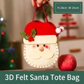 3D Santa Claus felt gift bag for Christmas candy treats measuring 20cm by 15cm - Cartoon Santa