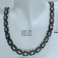 55cm men's titanium steel chain necklace with black inlay on white mannequin - 11mm*55cm / Steel Black