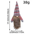 Funda de punto para botella con gnomo navideño gorro gris y medidas de 44cm - Funda de Gnomo de Rayas Rojas y Grises / Rayas Rojas & Grises