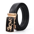 Cintura uomo automatica in vera pelle stile business con fibbia di drago dorata elegante. - Stile 3 Drago Oro