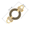 Macro view of gold jewelry clasp with black stones and dimensions 28.8mm by 18mm - Style-24 (Gold Black Gem Round)