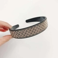 Sparkling rhinestone headband in black with a geometric diamond grid pattern - Grid Champagne Clear Grey Full Rhinestone