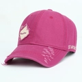 Berretto da baseball in cotone lavato magenta in stile vintage con ricamo Woodlise - Regolabile / Rosa Rosso