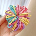 Bunte, hochelastische geflochtene Haargummis in verschiedenen Pastelltönen als Bündel - Bonbonfarben Spirale Doppel 50 Stk. mit Dose