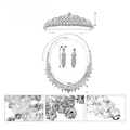 Dettagli set gioielli da sposa con misure di tiara, collana e orecchini in argento - Argento SET-J056S