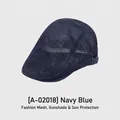 Navy blue breathable mesh ivy cap for men and women with adjustable side buckle - 54-58cm (Adjustable) / Navy Blue
