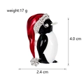 Kerst pinguïn broche met rode muts emaille afwerking en strass accenten van 17g - Pinguïn met Kerstmuts (C147-A)
