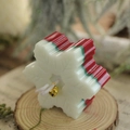 Christmas snowflake scented candle mini desktop ornament red white green wax holiday gift - Red and White Snowflake