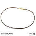 Dark brown 2mm braided wax rope necklace with gold lobster clasp, 45cm length cord - Dark Brown Braided Rope with Gold Clasp (KN201949-Z)